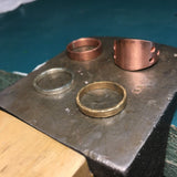 4 hand fabricated rings by Samonte Cruz Studio students