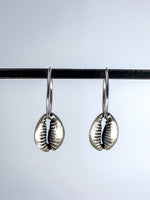 Finery Sea Shell Earrings, Sterling Silver Hoops