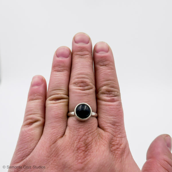 Simply Moody: Sterling Silver Black Onyx Ring (round) – Samonte
